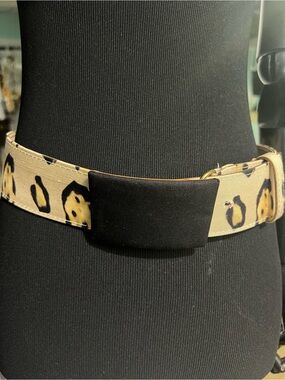 GIAMBATTISTA VALLI Made in Italy Leopard Print Leather Lining Waist Belt sz 46